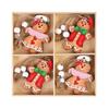 12pcs Christmas Wooden Gingerbread Man Pendants Christmas Tree Hanging Decor Simulated Cookies Wood Craft Xmas Party Home Supply