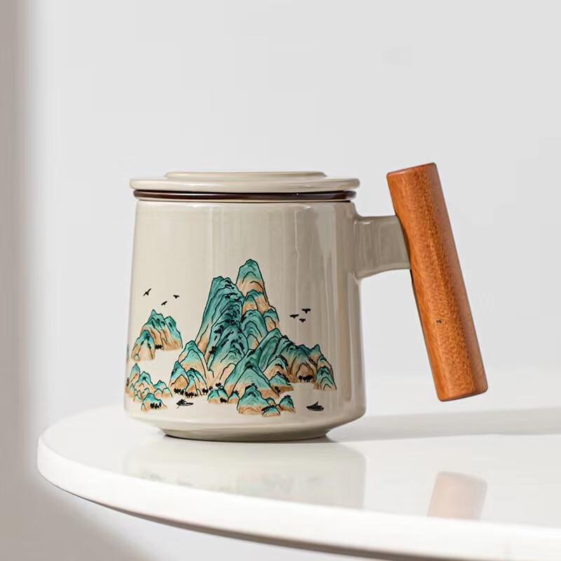 Thousand Miles Rivers & Mountains Ceramic Tea Cup Thousand Miles Rivers & Mountains