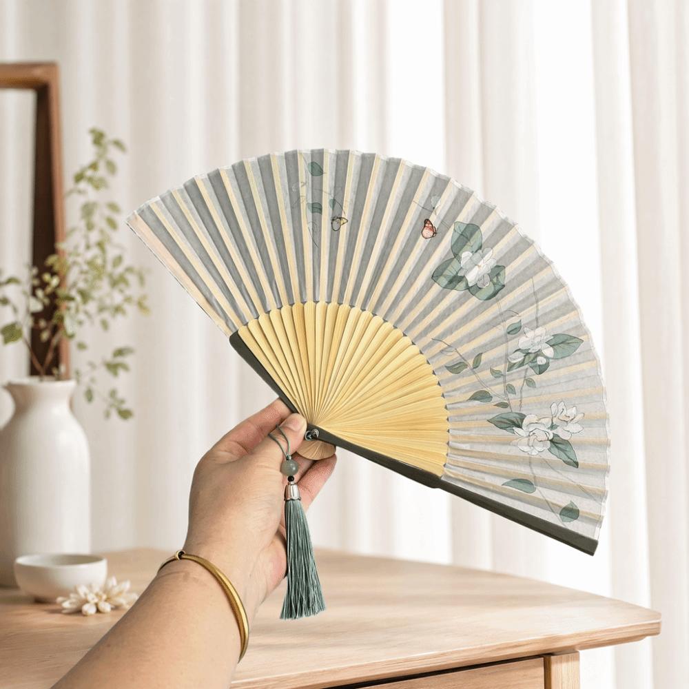 Classical Dance Fan Lotus Design Chinese Style Fan Portable Folding Hand Fan  Summer