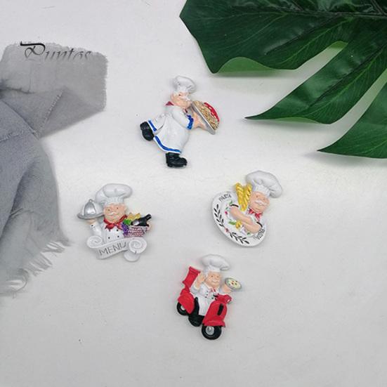 Decorative Note Holders 3D Cartoon Chef Refrigerator Magnet, Resin Baker Fridge Magnets Memo Notes Photo Holder for Home Decor Magnet
