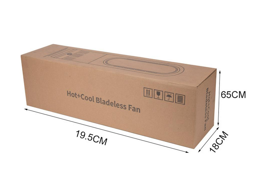 Leafless Electric Fan & Heater with Remote, Silent & Energy Efficient, Floor/Desktop Model 018JR.