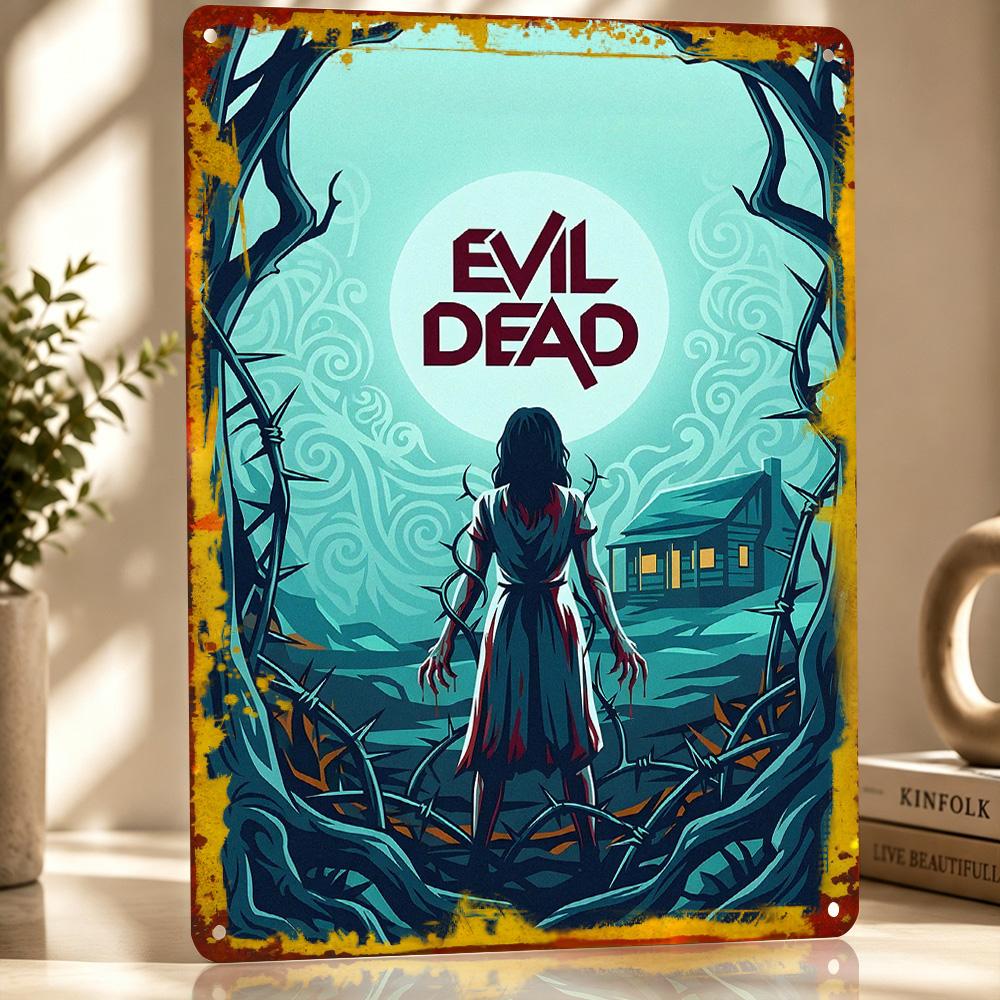 Evil Dead Horror Movie Art Poster Retro D Printed Metal Signs Customized Wall Hanging Gift for Decoration Room Tin Sign Bedroom