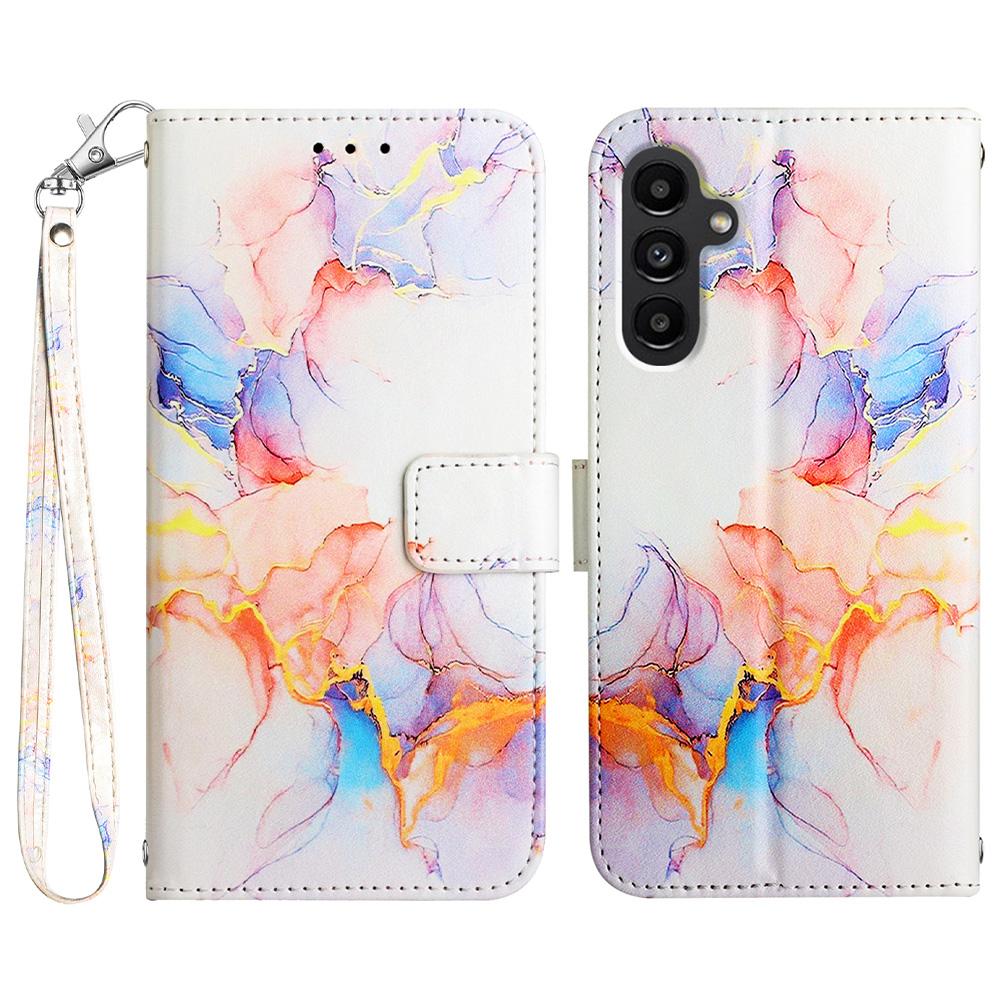 

For Samsung Galaxy A05s 4G Case with Strap Marble Pattern Leather Phone Cover Card Holder C