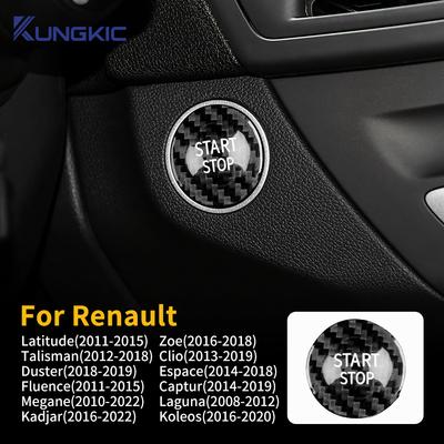 Für Renault Fluence Megane Clio Koleos Duster Captur Latitude Zoe Talisman Kadjar Hartes Kohlefaser-Cover Auto Motor Start Stopp