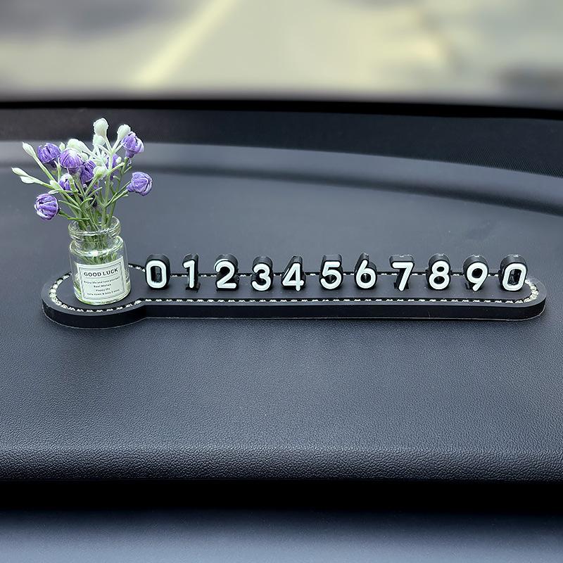 Car Temporary Parking Card Phone Number Card Plate Telephone Number Stop Luminous Parking Aid Garage Car Interior
