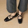 Krazing Pot Sheepskin Round Toe Thick Low Heels Spring Shoes Buckle Big Size 42 Women Mary Janes Pumps