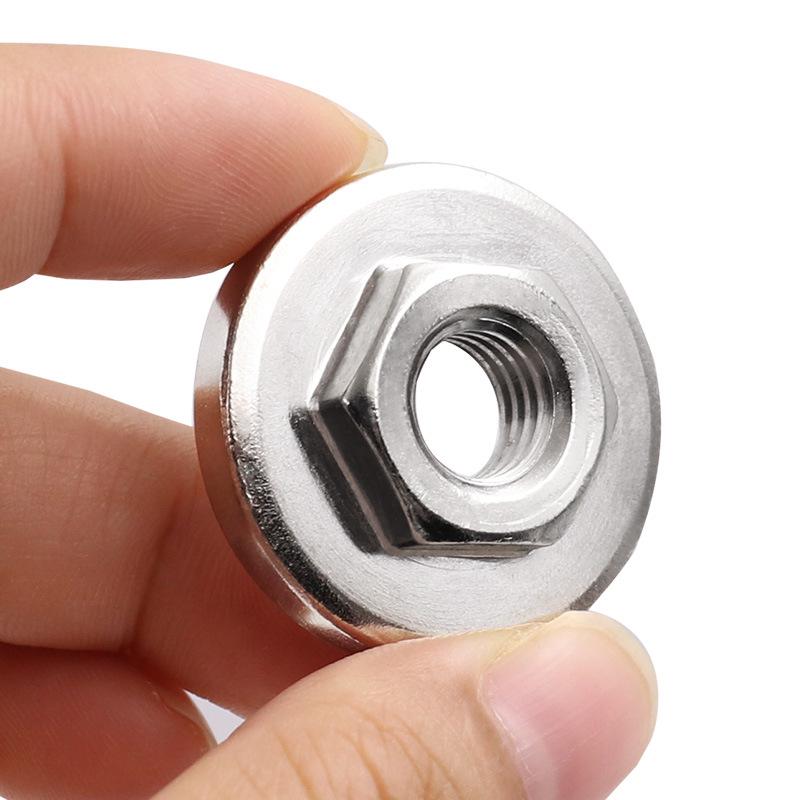 Type 100 Silver Angle Grinder Pressure Plate with Modified Clamping Cover and Hex Nut for Grinding Wheel Tools.