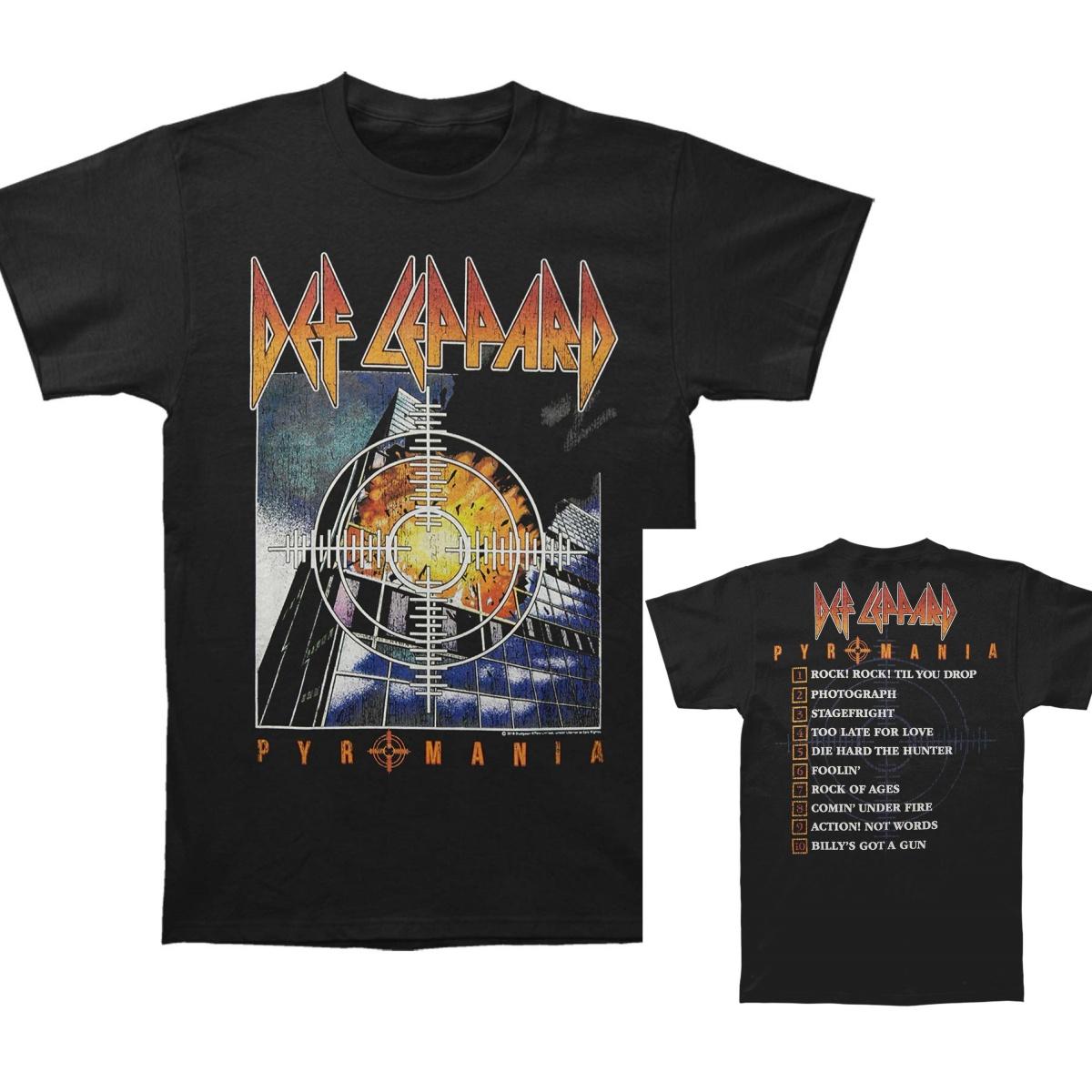 Def Leppard Pyro Album Casual Tshirt Mens and Womens Luxury Brand Top S