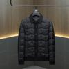 Winter 2025 Korean Style Slim Fit Men's Dark Floral Lapel Down Jacket Coat