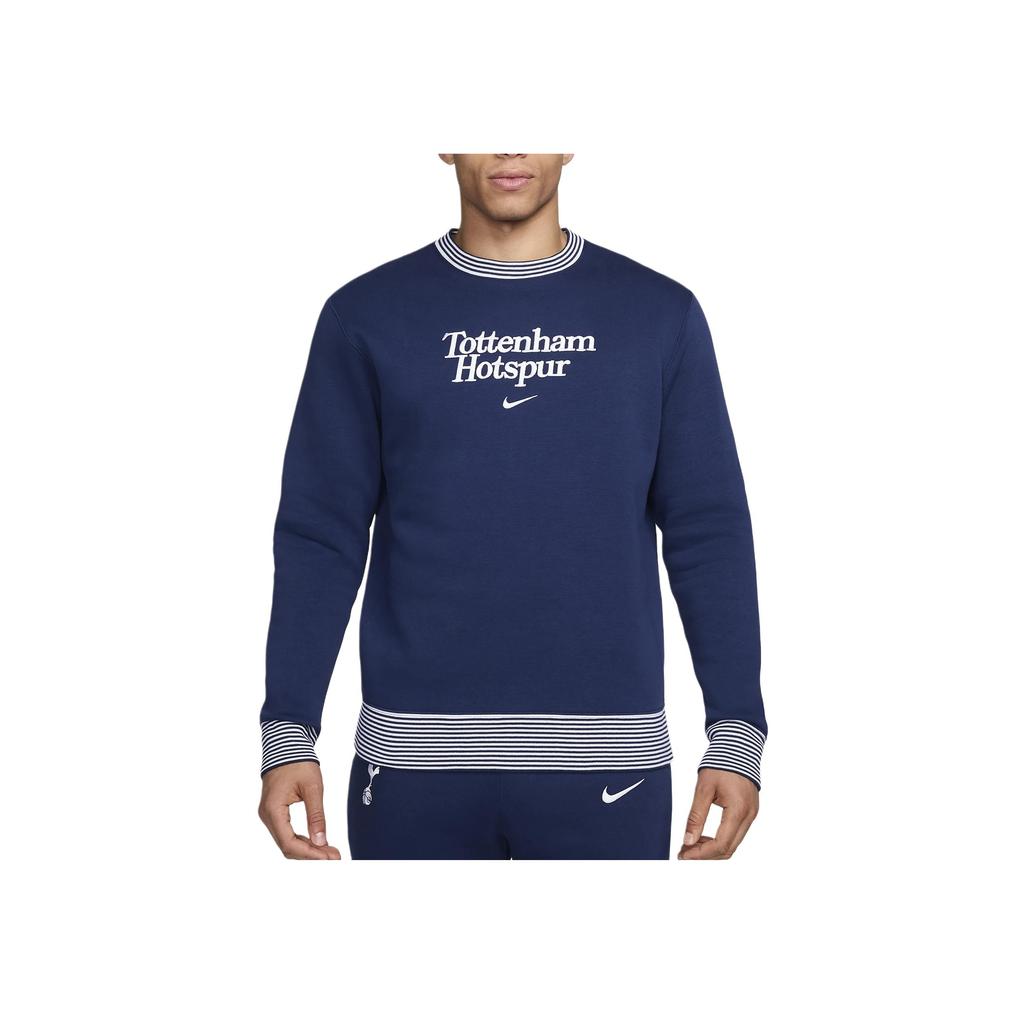 Nike Club Tottenham Hotspur Striped Letter Football Sports Soft Crewneck Sweatshirt Men Sweatshirt Binary-Blue FQ3011-424