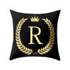 Pillow Cover Black and Gold Letter Pillowcase Sofa Cushion Cover Home Decor