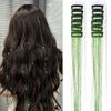 Box Set of 12 Pieces of Wigs with Laser Gold Wire Extensions for Women's Shiny Colored Silk Wigs