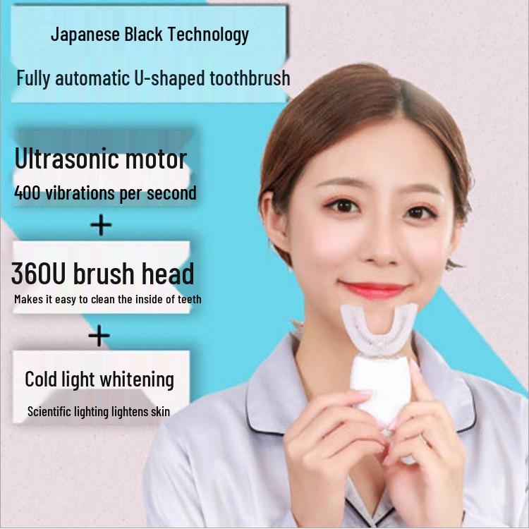 Automatische U-förmige Ultraschall-Zahnbürste zur Zahnaufhellung mit Ladefunktion