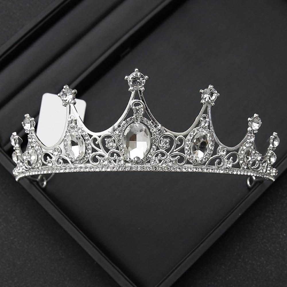 Rhinestone Crystal Bridal Tiara Pearl Wedding Party Headwear Fashion Princess Cake Crown  Birthday