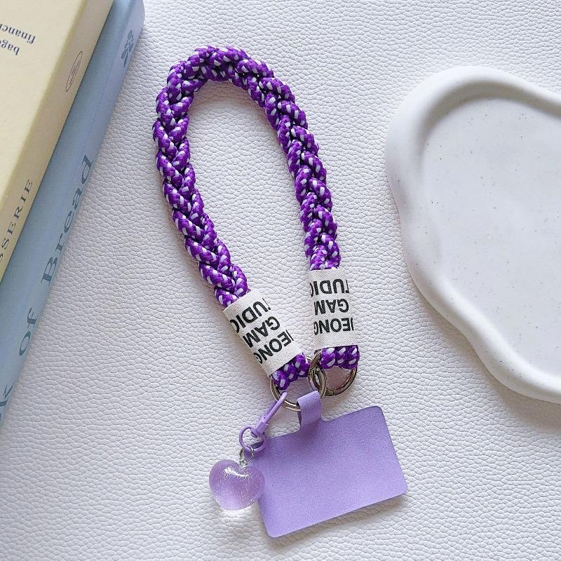Fashion Mobile Phone Lanyard Hanging Decoration Can Be Carried Twist Rope Anti-loss Love Heart Pendant Strong Wrist Short Straps