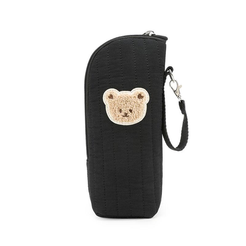 Design Baby Bottle Tote Bag With Aluminum Foil Insulation Bags Cute Bear Water Bottle Thermal Storage Pouch With Stroller Hook
