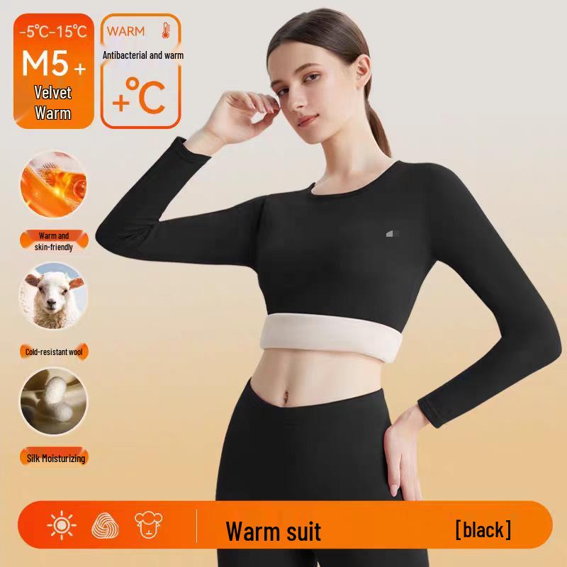 

Silk Cotton Sheep Wool Women s Warm Underwear Set Large фиолетовый