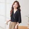 Elegant Women's Long Sleeve V-Neck Blouse