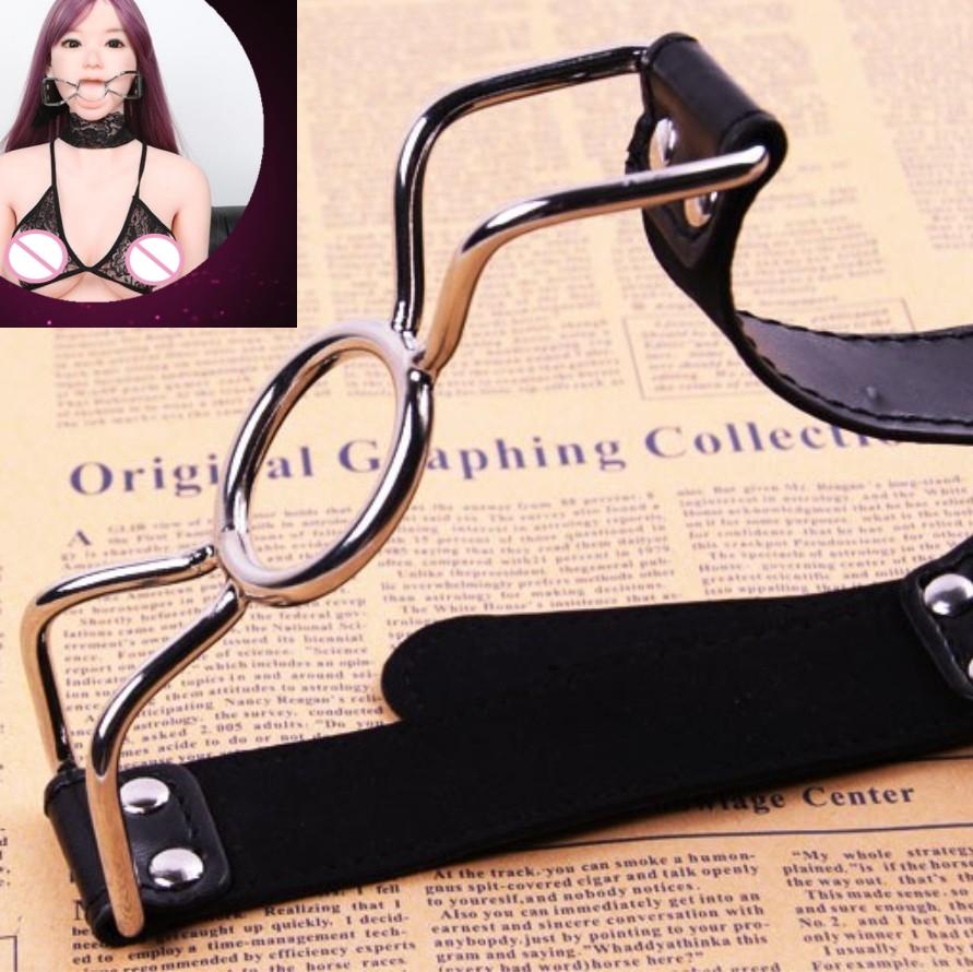 VaHppy SM Bondage Oral Shackles Gag Stainless Steels Butterfly +PU Couple Games Sex Toys Forced Open Mouth Adult Flirting