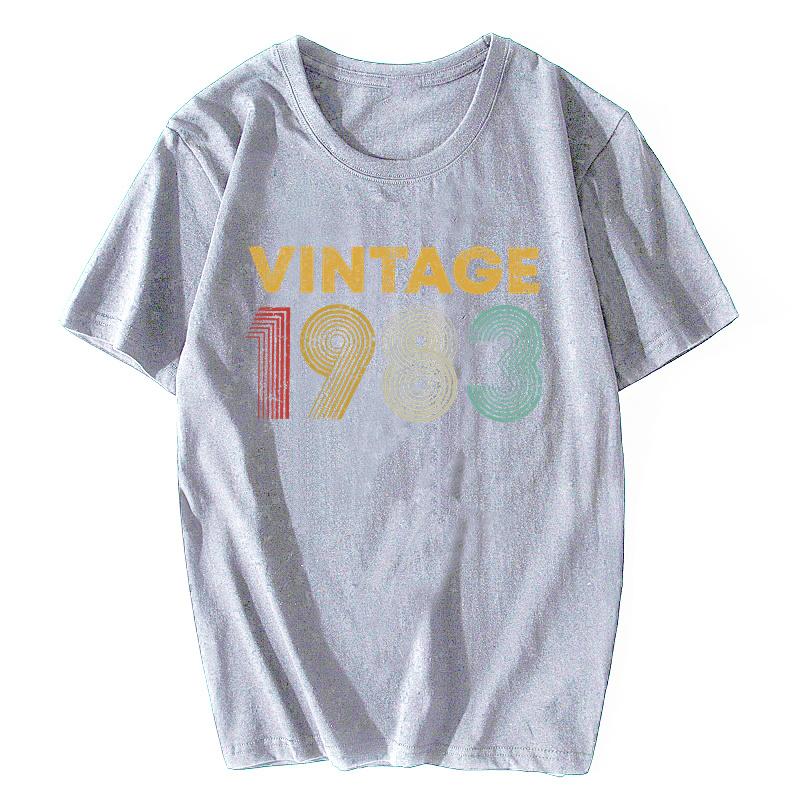 Retro Vintage 1983 Tshirt Men O-neck Short Sleeved 37 Years Old Born In 1983 Shirt 37th Birthday Summer T-shirt Cotton Tee Top