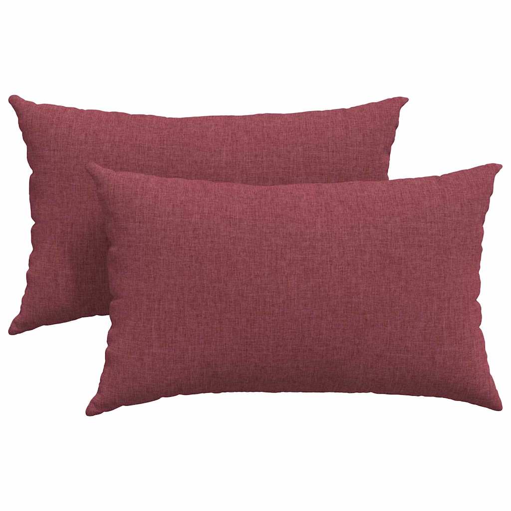 Sofa Cushions 2 Pcs Burgundy 50 X 30 Cm Fabric