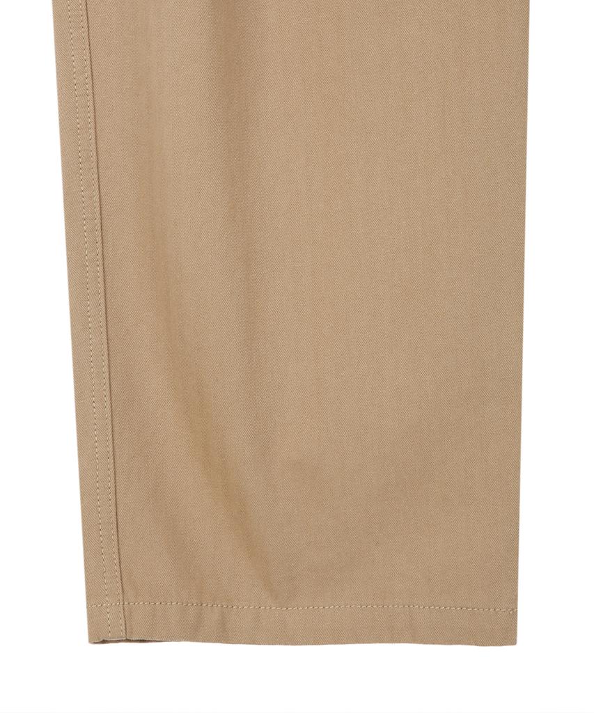 IL CORSO Herringbone Two-Tuck Wide Chino Pants Dark Beige