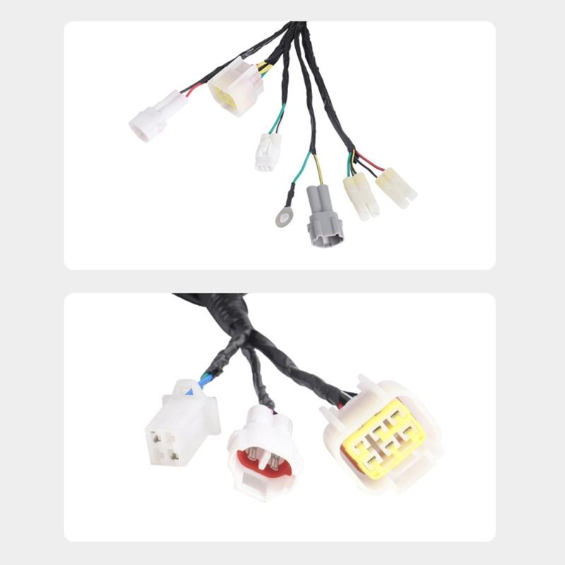 Full Motorcycle Wire Harness Set, Wiring Assembly with Branch Leads, Terminal Ends, and Outer Sleeving for Kayo T2 Electrical Repair and Service Jobs