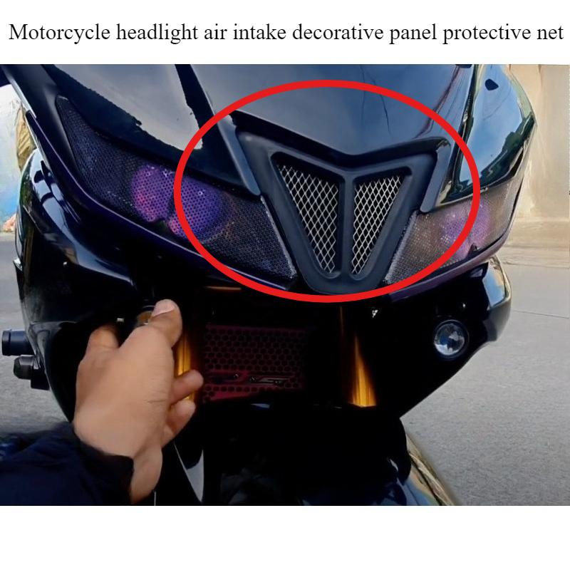 Motorcycle Modification Parts Front Headlight Air Inlet Decorative Sheet Protective Net Suitable for Yamaha YZF R15 V3 2017-