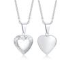 Collane Ciondolo Medaglione Cuore Ovale Floreale Delicato per Donna, Acciaio Inossidabile Cornice Foto Promessa Amore Ricordo Regalo