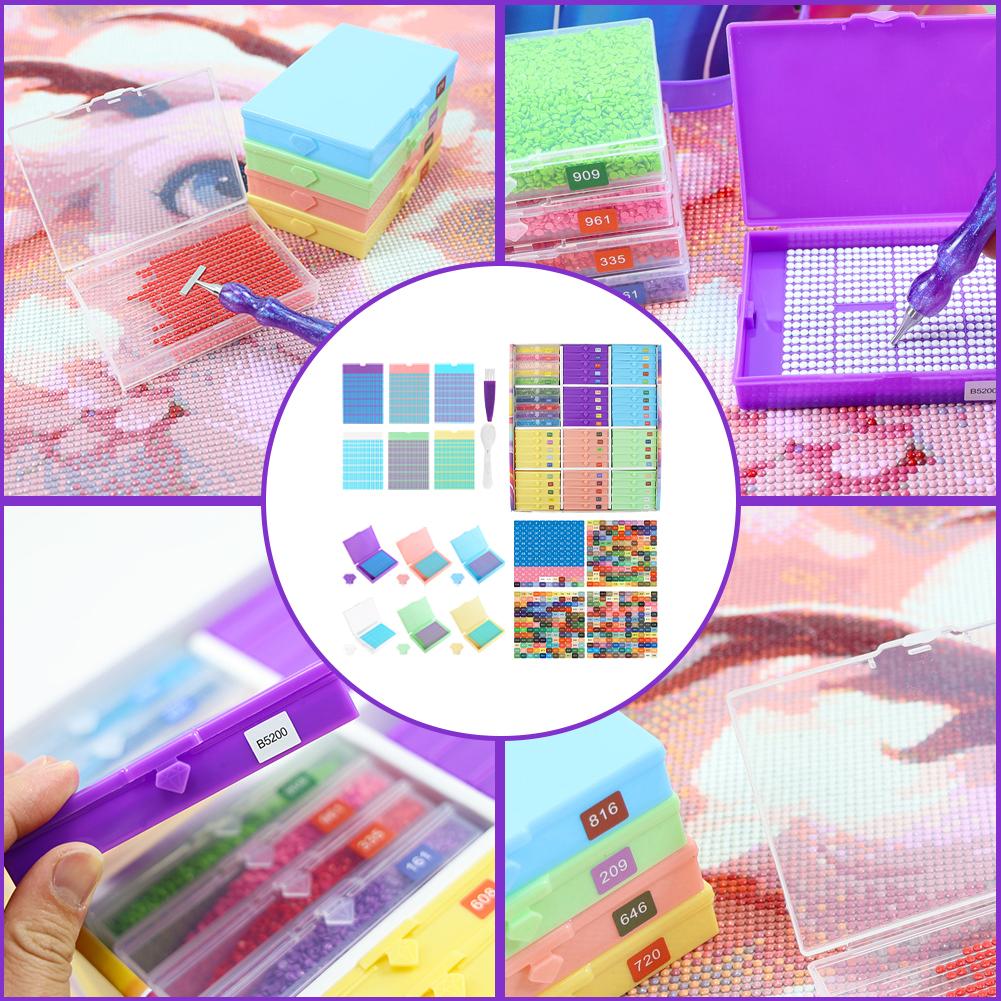 5D DIY Diamond Painting Tray with Spoon & Brush Diamond Painting Tool Tray Diamond Painting Storage Containers Trays for Adults