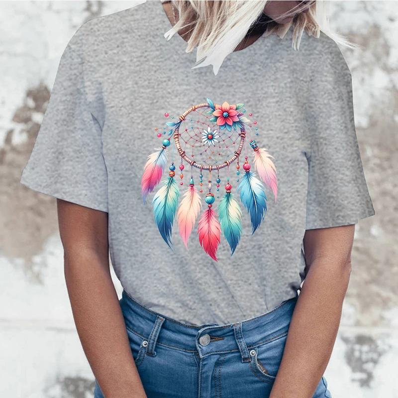 Fashion Decamer Printed Short Sleeve Decamer T-Shirt For Women Summer Casual T-Shirts Creative Personalized Tee Tops