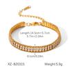 Classic Waterproof 18k Gold PVD Plated Zircon Geometric Trendy Chain Unisex Tennis Stainless Steel Bracelet Jewelry