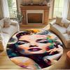Marilyn Monroe Print Rond Tapijt, Wasbaar Vloerkleed, Voor Entree Slaapzaal Wasruimte Kantoor Studeerkamer, Woondecoratie Verjaardag Kerstcadeau
