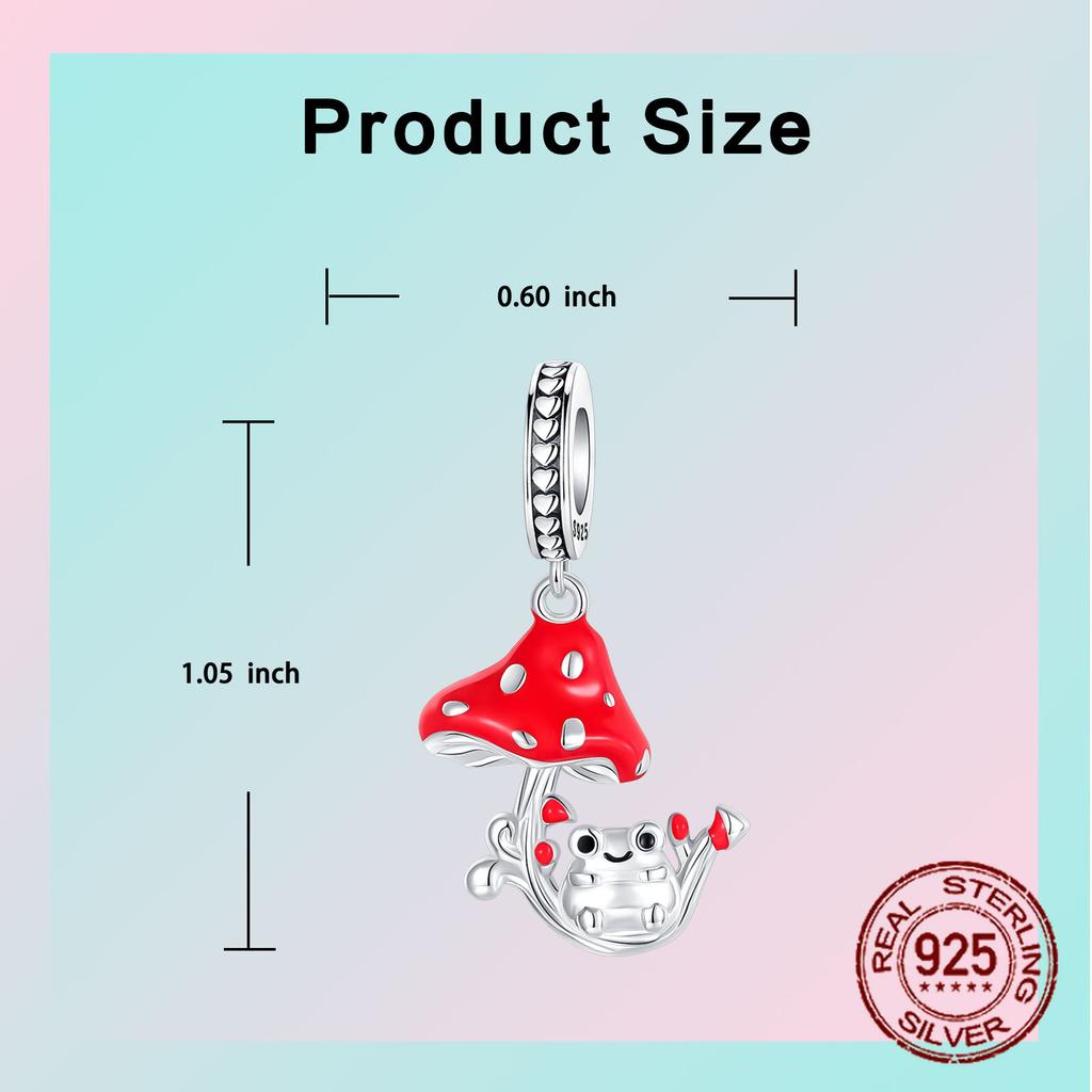 Frosch und Pilz Anhänger Kupfer Frosch Perle Hängender Anhänger Passend für Armband Halskette DIY Schmuck