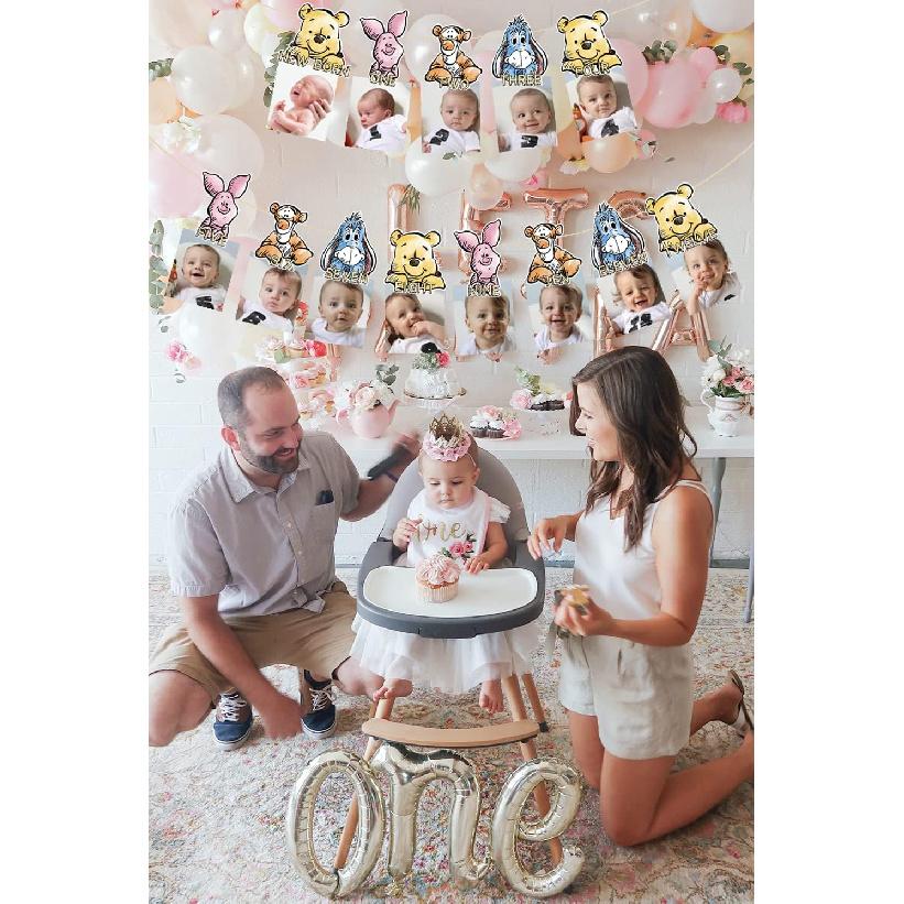 Party Banner For 1st Birthday Decoration,First Birthday Baby Photo Banner Party Decoration Party Supplies