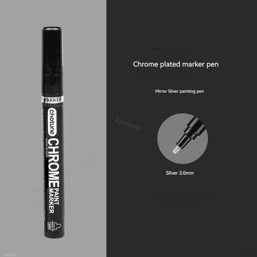 3/1 stuks Spiegel Chroom Markeerpen Set, DIY Goud Zilver Reflecterende Verf Kunst Spiegel Chroom Markeerpen voor Auto Styling Kunst Ambachtswerk