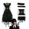 Addams Family Wednesday Costume Anime Ball Women Uniform Outfit Dress Suit