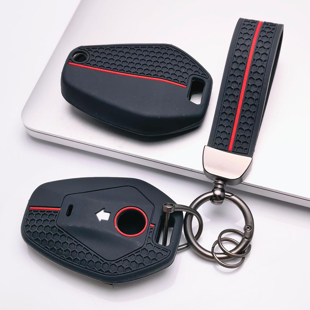 Key Fob Cover for BMW R1250GS R1200GS ADV with Keychain Anti-Scratch Surface Shockproof Structure Soft Grip Texture Easy Install Design