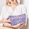 Cosmetic Bag Portable with Zipper Large Capacity Bag Floral Print Compact Travel Makeup Organizer for Cosmetics And Small