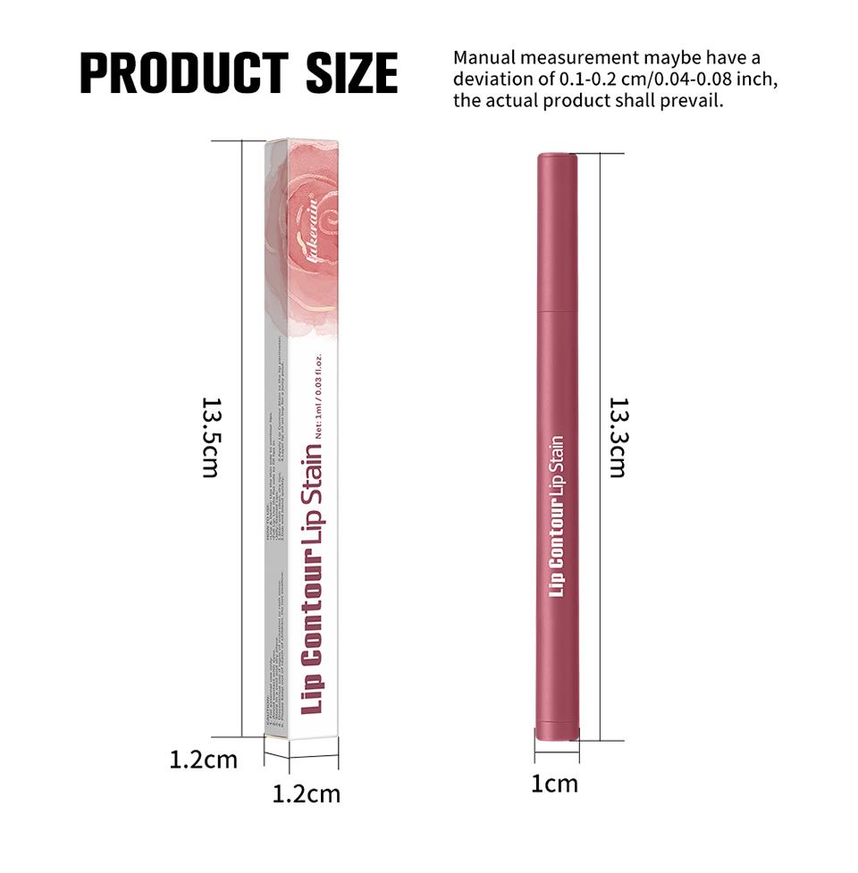 Lakerain Contorno Labbra Tinta Labbra Penna Anti-macchia Non Si Attacca alla Tazza Labbra Idratanti Trucco Labbra Cosmetico 2-in-1 Tinta Labbra & Matita