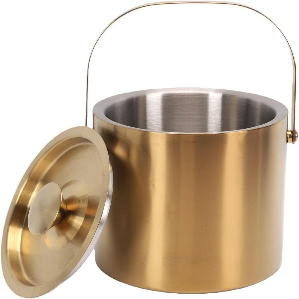 Double-Wall Wine Chiller With Lid Insulated Drink Cooler Champagne Beverage Tub Wine Chilling