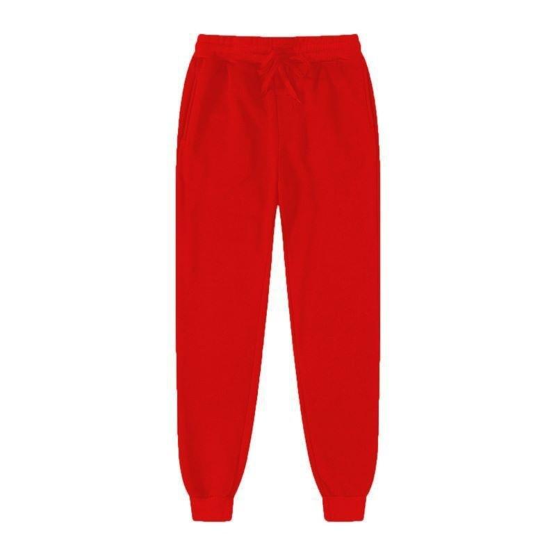 

Мужские весенние и осенние новые утягивающие спортивные брюки для тренировок, дышащие однотонные флисовые брюки, однотонные санитарные брюки XXL красный