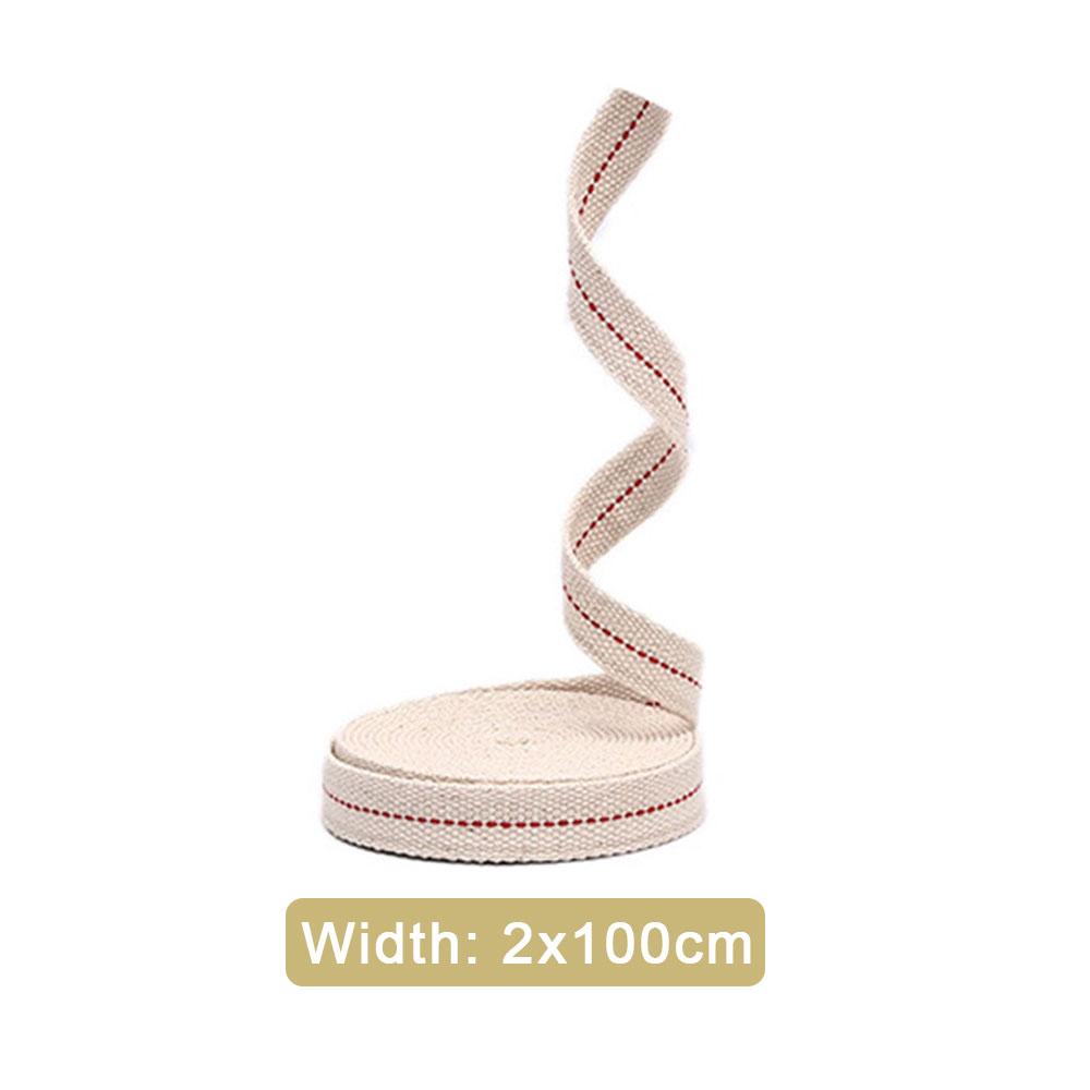1.1cm/1.3cm/1.5cm/2cm Width 1Meter Long White Flat Cotton Kerosene Lamp Wick with Stitch Braided For Oil Lamps Candle Burner