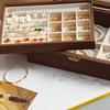 Retro Walnut Jewelry Display Box with Clear Lid Dustproof Storage Necklaces Earrings Bracelets Ring Wooden Jewelry Organizer Box