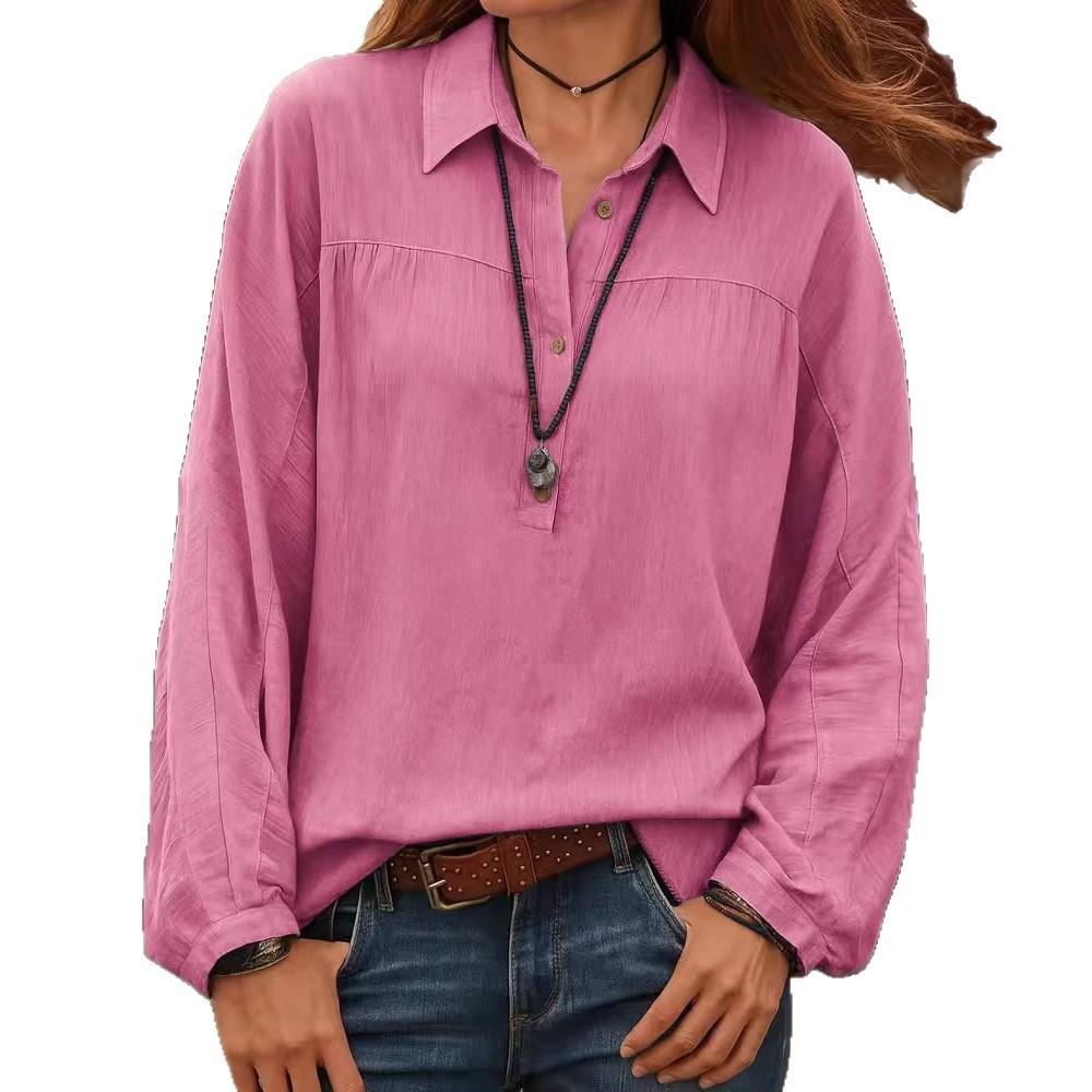 2025 New Women's Casual Long Sleeve Lapel Regular Multicolor Women's Tops Shirt