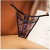 Sexy Hollowed-out Female Leopard Print Thong, Light Luxury Lace Fully Transparent Temptation Low-rise Female Hot Underwear T-pants 2229
