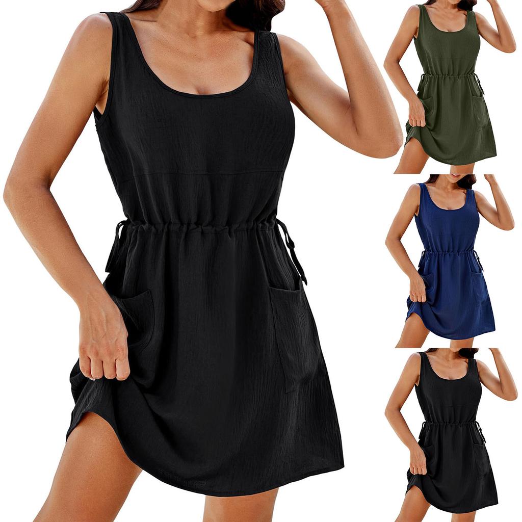 Lässiges Sommerkleid für Damen, knielang, modisch, bequem