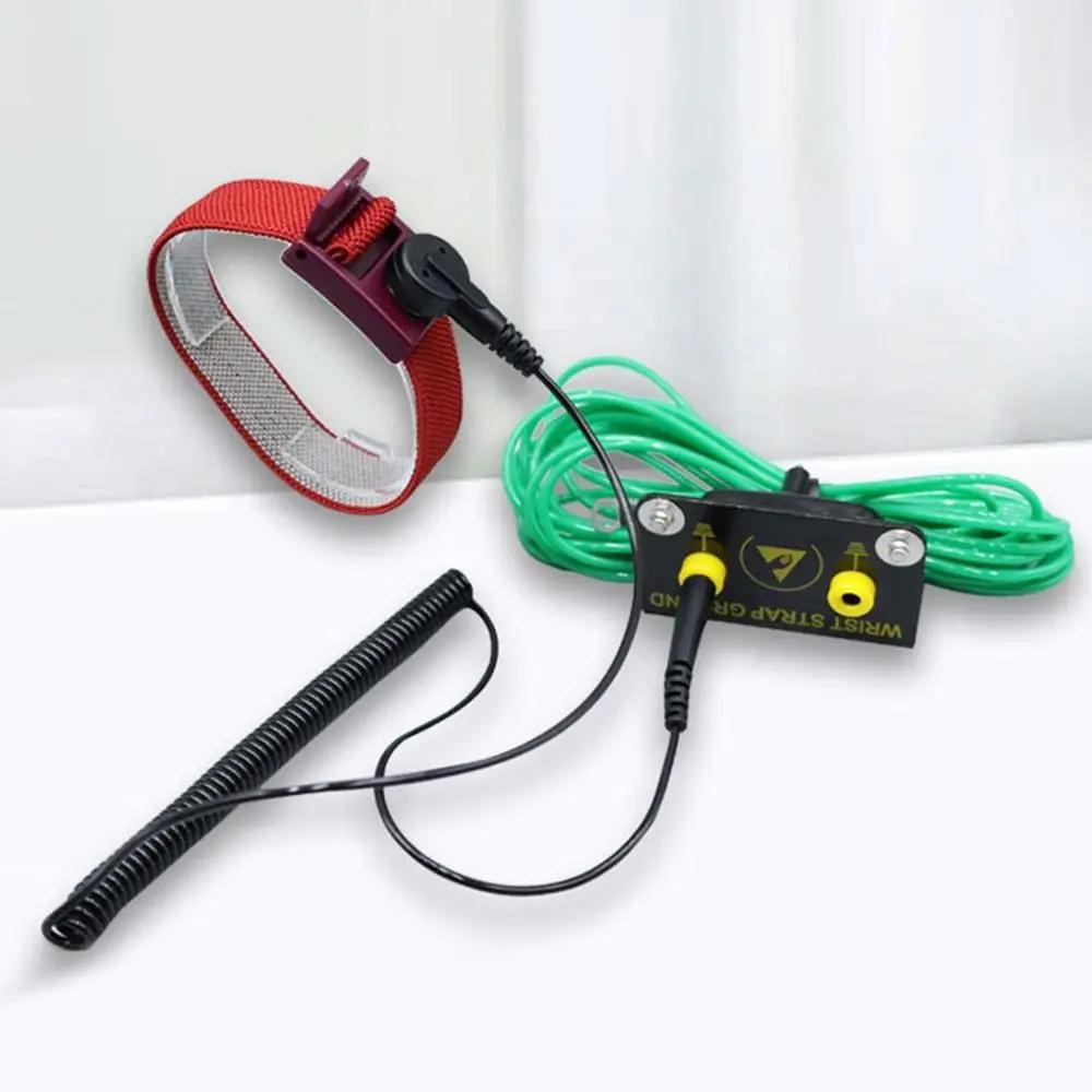 Hand Tools Anti-static ESD Strap Clip Adjustable Wireless Discharge Wrist Band 1.8m Plastic Grounding Bracelet Electronics