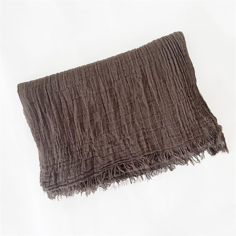 

New Design Autumn Winter Women Warm Scarf Simple Solid Plain Linen Cotton Muslim Shawls Kerchief Wrap Head Hair Pashmina Stoles 80x190cm