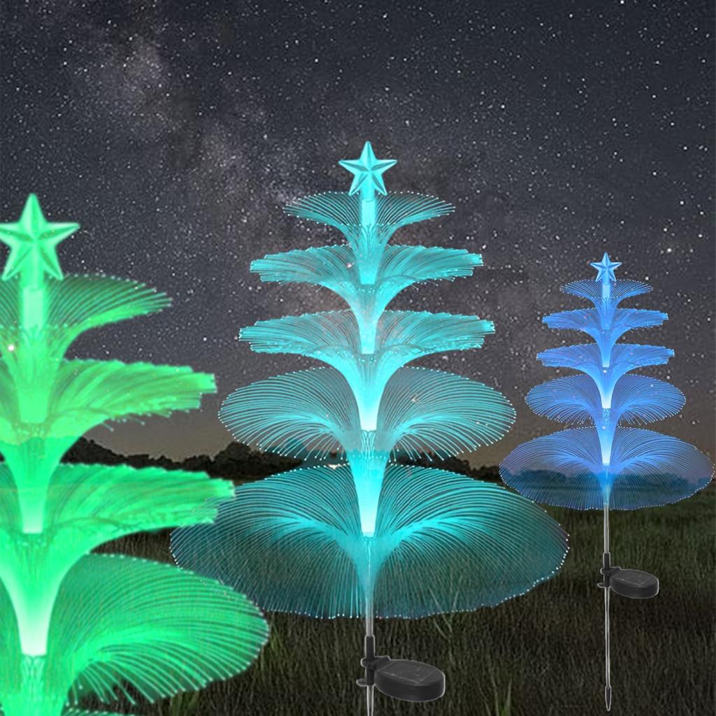 1PC Solar Optical Fiber Jellyfish Light Outdoor Waterproof 1/2/3/5 Layer  for Pathway Outside Pathway Lawn Patio Outside Decor
